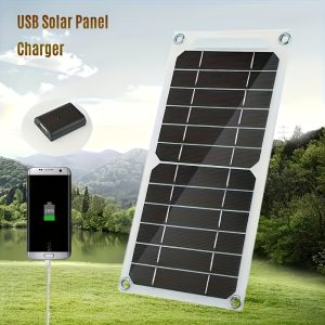 6W Portable Solar Charger with USB Port for Outdoor Camping, Hiking & Emergency Power - Lightweight Photovoltaic Panel for Mobile Phones and Devices, Solar Phone Charger