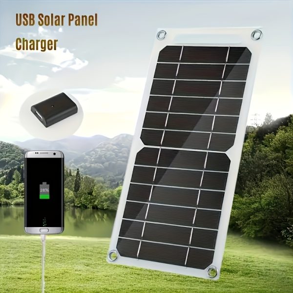 6W Portable Solar Charger with USB Port for Outdoor Camping, Hiking & Emergency Power - Lightweight Photovoltaic Panel for Mobile Phones and Devices, Solar Phone Charger