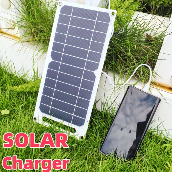 1pc Durable Magnetic Solar Charger Panel, 5V USB Output, Detachable Photovoltaic Module, Stabilized Power Supply for Power Banks, Phones, Outdoor Camping, Home, RV Use