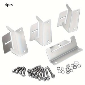 Solar Panel Mounting Z Brackets Set – 4pcs Aluminum Z-Style Solar Panel Support Brackets with Wrench and Hardware for PV Module Installation, No Battery Required – Solar & Wind Power Accessory Kit
