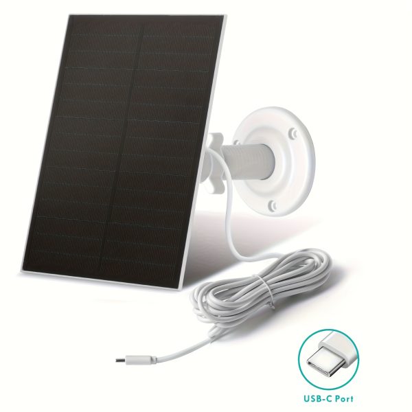 Solar-Powered Security Camera Charger - USB Compatible, Adjustable Mount, 4W/8W Output for Rechargeable Battery Cameras (Not Phone Charging)