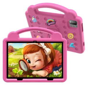 ROENLLCE 25.65 cm Android 14 Tablet PC, 6GB (3G+3G- Memory Expansion) RAM + 64GB ROM, with Handbag Protective Leather Case, Support 1TB Expansion Memory, 6000 Mah Battery, Dual Frequency Wi-Fi6, High Definition 1280*800 IPS Screen, Dual Camera