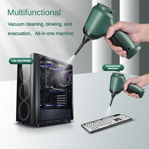 A Three In One Wireless Vacuum Cleaner With A High Power, Which Can Be Used For Suction, Air Extraction, And Blowing, Both In The Car And At Home. It Has An Extended Battery Life, Can Absorb Dust, Debris, Pet Hair, Air Extraction, And Dust Blowing, And Comes With Various Accessories. It Can Be Used Immediately After Purchase