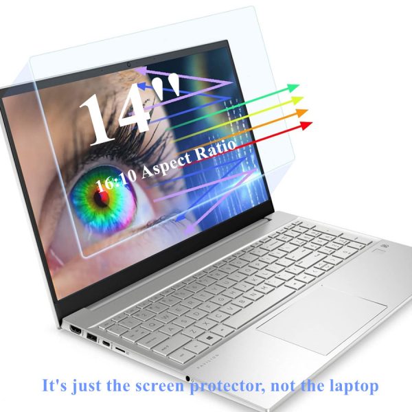 1pc 14 Inch Laptop Screen Protector, Anti-Blue Light, Anti-Glare, Eye Protection, 16:10 Aspect Ratio, Plastic, Matte Finish, 5H Hardness, with Compatible with HP/Dell/Lenovo/Asus/Acer/Samsung/Sony/MSI/LG/Razer Blade for Laptop