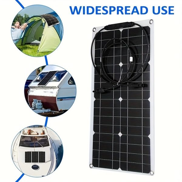 Sunant 1pc 35W Single Panel Solar Panel, 12V Power, Portable Flexible Solar Panel Charger with 60A Controller, Best Choice for Cars, Ships, Mobile Phones