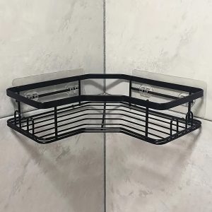 Easy-Install No-Drill Wall Mount Storage Rack - Sleek Double-Hook Design with Transparent Adhesive Pads, Space-Saving & Durable for Home Organization