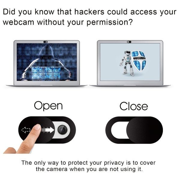 STM Ultra-Thin Webcam Cover Slider for Phones, Laptops & Tablets - Privacy Protector with Adhesive Backing, Black, 17.5mm x 9mm, Lightweight & Hacker-Proof Camera Blocker for, iPhone, iPad, PC, MacBook, Privacy Accessories | Seamless Integration | Secure Closure