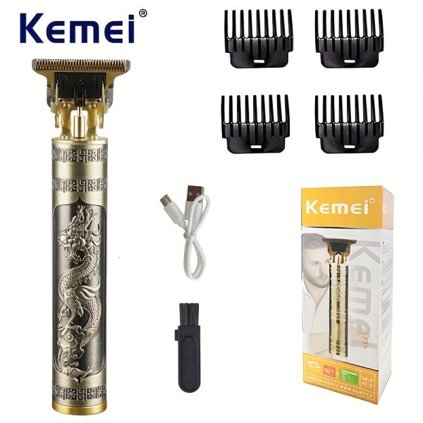 Kemei KM-T9 Professional Cordless Electric Hair Clipper, Men's Grooming Shaver, USB Rechargeable, 36V Voltage, 800mAh Battery Capacity, 18650 Lithium Battery, Hair Styling Tool