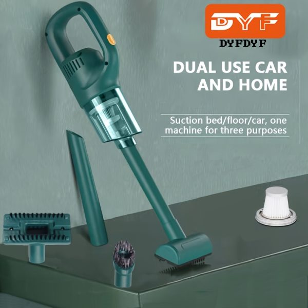 DYFDYF High-Power Handheld Car Vacuum Cleaner & Air Duster - Wet/Dry, LED Light, Multi-Nozzle for Home, Office, Pet Use, Vacuum Cleaner