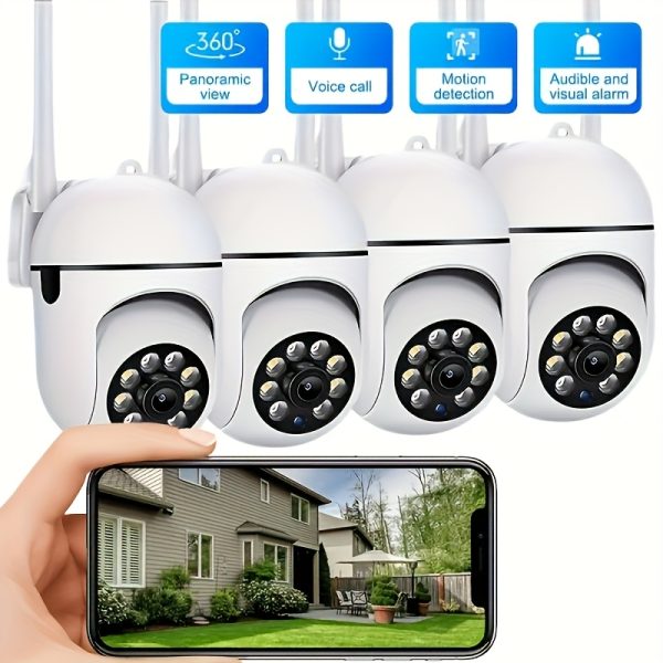 OURLIFE Security Camera with Color Night Vision, Wireless Indoor/Outdoor Camera, Two-Way Audio, Multi-Angle Pan/Tilt/Zoom, Wi-Fi Smart Home Security Camera with Pet Motion Tracking, Ideal Christmas & Thanksgiving Gift!!