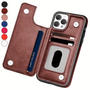 Artificial Leather Wallet Case For IPhone 14/13/12/11/Pro Max/Mini/XR/X/XS Max/8/7/6S/6 Plus/SE2/SE3/2022/2020 - Card Holder & Flip Back Cover