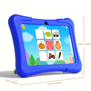 CRELANDER Kids Tablet 17.78cm IPS Screen, Quad Core, 4GB RAM, 32GB ROM, Silicone Housing with Stand - Android Mini Tablet PC for Kids, Educational Apps, Parental Lock, Time Limit, Rechargeable Lithium Battery, 1024x600 Resolution, 2.4GHz Wi-Fi, No Charger Included, Educational Tablet | Vibrant Display | Stand Feature, Kids Tablet
