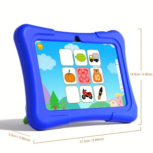 CRELANDER Kids Tablet 17.78cm IPS Screen, Quad Core, 4GB RAM, 32GB ROM, Silicone Housing with Stand - Android Mini Tablet PC for Kids, Educational Apps, Parental Lock, Time Limit, Rechargeable Lithium Battery, 1024x600 Resolution, 2.4GHz Wi-Fi, No Charger Included, Educational Tablet | Vibrant Display | Stand Feature, Kids Tablet