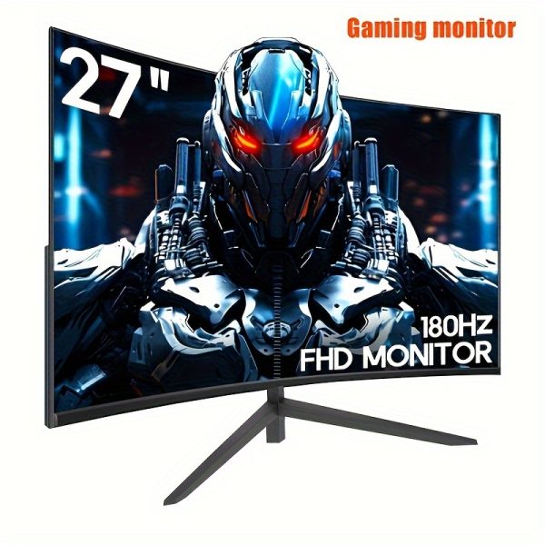68.58cm SOOANN Gaming Monitor 180Hz Full HD 1080P, Frameless 1500R VA Panel with FreeSync & Eye-Care Technology, Reduces Motion Blur & Tearing, Supports VESA, DP, HDTV Port (Black-UK)