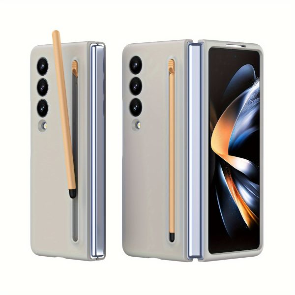 Suitable for Samsung ZFOLD6 ZFOLD5 ZFOLD4 ZFOLD3 Mobile Phone Case with Stylus, Full Package And Anti-Fall, Skin-Feel Pen Slot Integrated Case, with Packaging, Suitable for Samsung ZFOLD6 Mobile Phone Case