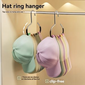 1pc New Hat Hanger, Hat Storage Artifact 1 Hanger Can Hang 8 Top Hats, Dormitory Wardrobe Inside Hanging Peaked Baseball Cap Sling Home Multifunctional Hanging Hat Display Rack, No Trace, No Hook Needed