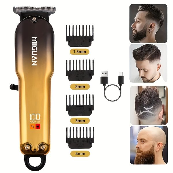 Professional Hair Clipper with Digital Display - USB Rechargeable, Precision Trimming & Styling Tool for Men, Ideal Holiday Gift