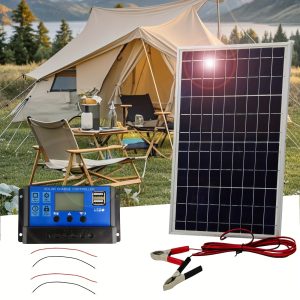 Portable Solar Panel Kit with Magnetic Mount - Detachable, Ideal for Outdoor Use & Camping