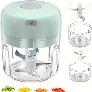 1pc 250ml Mini Rechargeable Garlic Chopper Meat Grinder, Durable, Sturdy, Suitable For Crushing Garlic, Chili, Onion, Ground Meat, Nuts And More!