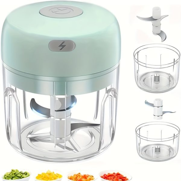 1pc 250ml Mini Rechargeable Garlic Chopper Meat Grinder, Durable, Sturdy, Suitable For Crushing Garlic, Chili, Onion, Ground Meat, Nuts And More!