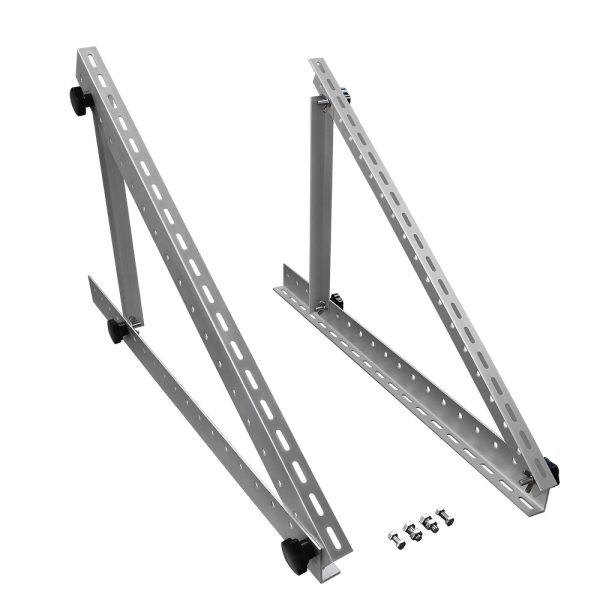 71.12cm Adjustable Solar Panel Mount Brackets with Foldable Tilt Legs for RV, Roof, Boat - Ideal for Any Off-Grid Systems