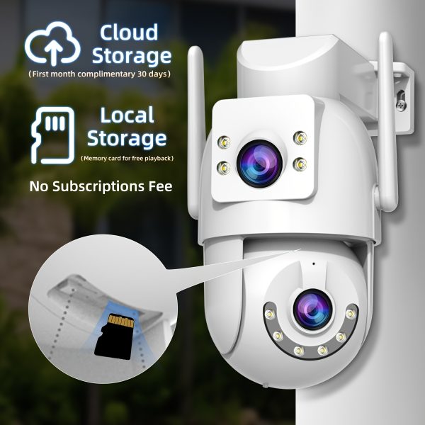JOOAN 1296P HD Dual-Camera Security Camera with 5G Dual-Band WiFi, PTZ All-Round Zoom, Color Night Vision, Two-Way Audio, Motion Alarm Detection - USB Powered, Wall-Mountable for Indoor & Outdoor Use, Wireless Outdoor Security Camera