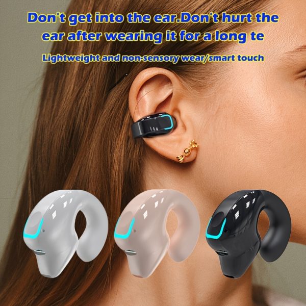 Wireless Earbuds with Long Battery Life, Universal Smartphone Control, Voice Call Noise Cancellation - Sports TWS Headphones with Button Volume Control, Crystal Microphone, Compatible with All Smartphones, Non-Waterproof Plastic, USB Type-C Charging, Running Recommended, Adult, Semi-Open-Back Design, No Charger Included