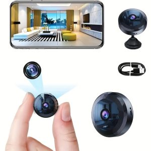 HD Mini Portable Camera with Night Vision - Rechargeable, WiFi Enabled, Wireless Compatible for Pet & Nanny Monitoring
