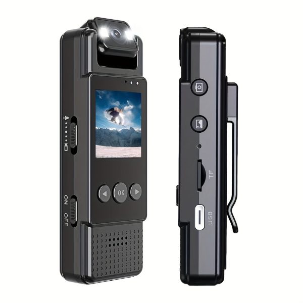 1080P Full HD Wearable Action Camera - Portable Video Recorder with 1200mAh Lithium Polymer Battery, USB Dual Charging, Clip Design, One-Click Audio & Video Recording, Night Vision, No SD Card Included