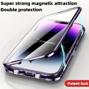 Suitable for iPhone 15/14/13/12 Pro Max Plus series mobile phone cases, screen magnetic two-in-one mobile phone case, full lens coverage protective case