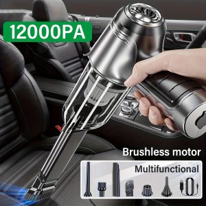 Portable Cordless Handheld Vacuum Cleaner, Rechargeable, 12000Pa Brushless Motor Cyclone Suction, Car Vacuum Cleaner, Suction and Blow, Rechargeable Powerful Car/Office/Home Vacuum Cleaner, Valentines Day Gift