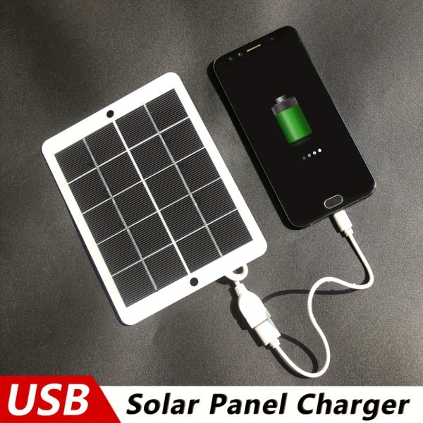 1pc Portable Foldable Solar Charging Panel with USB - Durable Insulated Material, Solar-Powered for Outdoor Camping, Multi-Purpose Mobile Phone & Fan Charger, Non-Detachable Photovoltaic Solar Panels, Solar Phone Charger