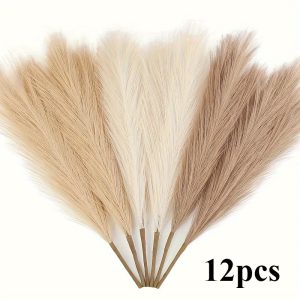 6/12 Pack Artificial Reed Grass Decor, Fabric Material, Home Wedding Decor, Fashionable Faux Flower Arrangement for Halloween and Valentine'S Day