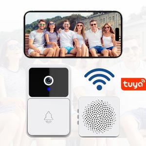 Graffiti Wireless Smart Doorbell, 480P Camera Video, Remote Video Call, Night Vision and Voice Changing Function, Smart Home Security System Monitoring, Doorbell Camera, 2.4Gwifi Smart Video Doorbell, USB/Battery Dual Power, 2-way Call