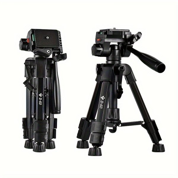 Professional 360° Camera Tripod Stand, Portable Aluminum Alloy Desktop Tripod for DSLR, Video Recording, Live Streaming, with Storage Bag and Phone Holder
