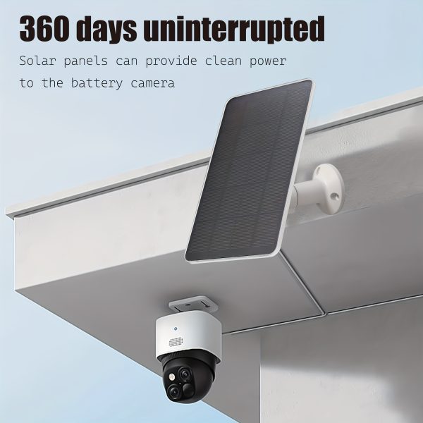 360° Rotating Solar Panel Charger for Low-Voltage Security Cameras - Compatible with Micro USB & USB-C, Easy Installation, Ideal for Outdoor Use with Doorbells, Lights, and Monitoring Devices