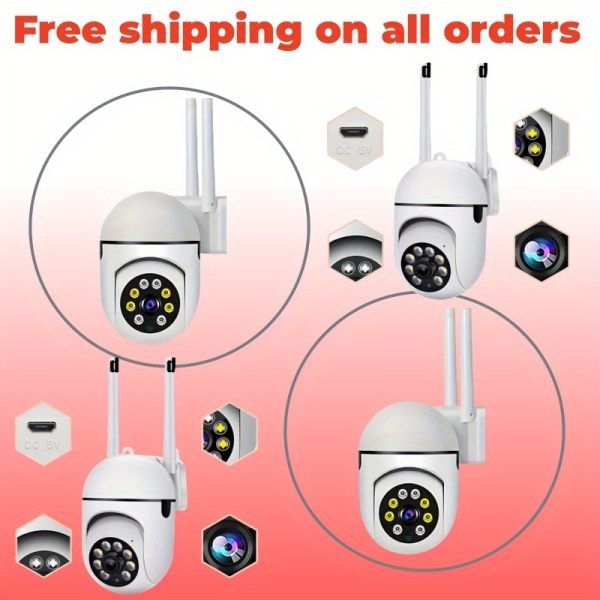 1080P HD Security Camera with Crystal-Clear Night Vision, Two-Way Audio & Smart Motion Tracking - USB Powered, Weatherproof Design for Indoor Pet Monitoring