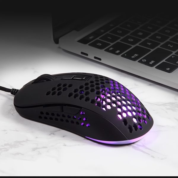 Ultralight Wired Gaming Mouse, Lightweight Honeycomb Shell, Breathing Backlight Mouse, USB Optical Computer Mouse USB A Port For Win/XP/Xbox/PS4/Mac/Air/HP/Acer