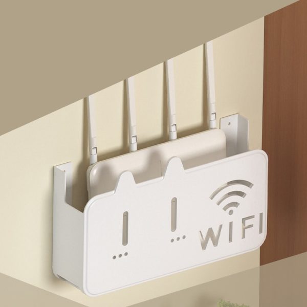 2pcs Wall-mounted Storage Box for Wireless Wifi TV Set-top Box Router Holder, No-drill Storage Box for Hanging on the Wall