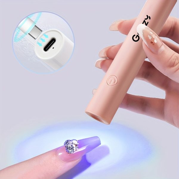 GERTZY Mini Handheld Nail Enhancement Slot Lamp, Gel Nail Polish Curing Lamp, Wireless Nail Dryer, Small And Convenient, Convenient To Carry, High-quality Gift For Girls