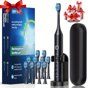Automatic Rechargeable Electric Toothbrush for Adults, 6 Cleaning Modes, 500mAh Lithium Polymer Battery, USB Charging, ≤36V, with Soft Bristles for Deep Clean Dental Flosser