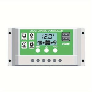 Y&H 30A PWM Solar Charge Controller with LCD Display - 12V/24V Auto for Lead-Acid, Li-ion & Lithium Iron Phosphate Batteries - Dual USB Ports, Overcharge & Short Circuit Protection, Compatible with Multiple Battery Types