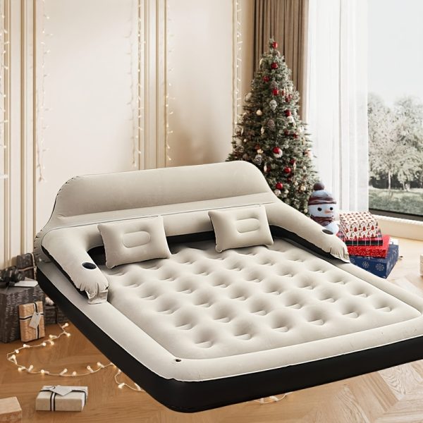 Inflatable Air Mattress, Mid-Fill Foam, Polyester Cover, No Electricity Needed, Durable Plastic Frame, Comfortable Sleeping Pad for Home and Outdoor Use