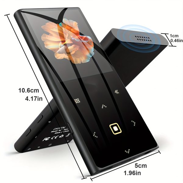 32GB Portable Digital Lossless Music MP3 Player with 2.4-inch Screen, Built-in Speaker, 24 Languages, Recorder, FM Radio, E-book, Stopwatch, Supports up to 128GB TF Card, for Sports, Travel, Includes Headphones
