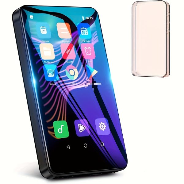 4-inch HD 720P MP4 Player, 16GB USB-C Android Streaming Music Video Player with Memory Expansion, App Store, Full Touchscreen Portable MP4 Player with FM Radio, 1800mAh Rechargeable Battery