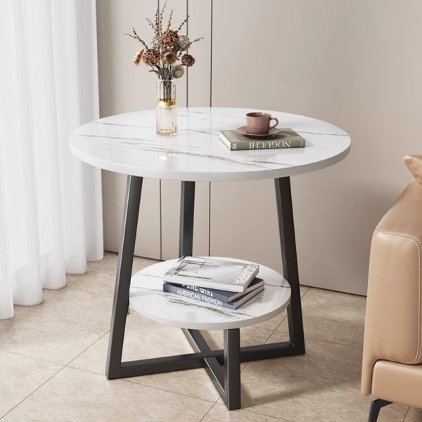 Casual Style Hardwood Side Table with Storage Shelf, Space-Saving Wooden Accent Table for Living Room and Bedroom, No Electricity Needed, Modern Home Furniture