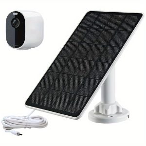 One-piece outdoor solar charging panel. with a power output of 3W or 5W, it can rotate 360°. Suitable for charging all Type-C devices, such as mobile phones, surveillance cameras, night lights, and flashlights. Comes with a 3-meter cable.