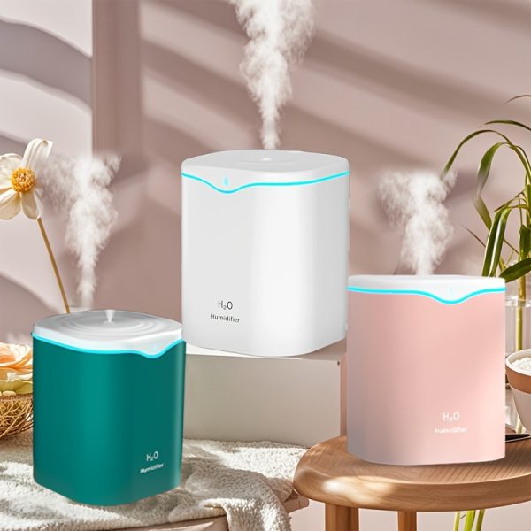 Extra Large 2000ml USB Humidifier - Single Nozzle, Cold Mist, Colorful Night Light & Suitable for All Rooms
