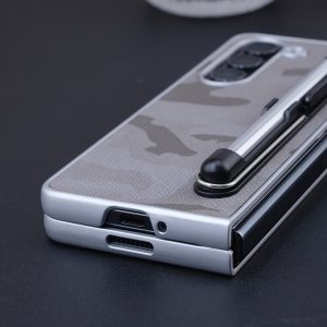 High-end camouflage color suitable for Fold6/5/4/3 mobile phone case with touch pen zfold6 with stand zfold5 light luxury zfold4 anti-fall zfold3 folding mobile phone case
