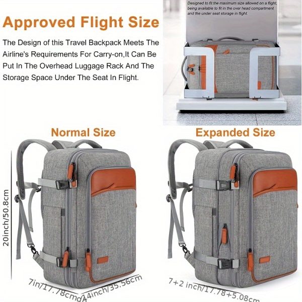 Kamlui Men's 15.6-inch Laptop Backpack - TSA-Compliant, Large Capacity Travel Bag with Satchel Purse Design, Durable Polyester, Deep Gray, Kamlui